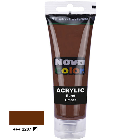 Acrylic paint Nova Color 2207 Burnt Umber 75 ml.