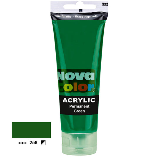 Acrylic paint Nova Color 258 Permanent Green 75 ml.