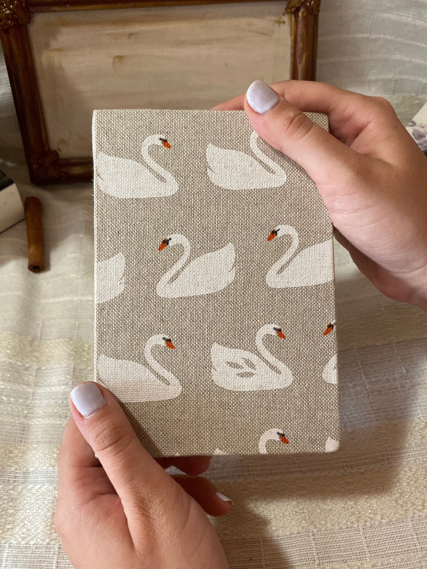 MAJESTIC SWANS A6 Journal / Nature Diary With Blank Pages / Hardcover Book