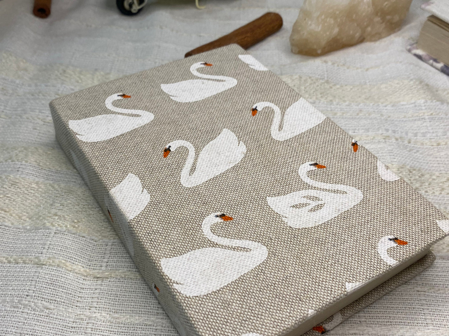 MAJESTIC SWANS A6 Journal / Nature Diary With Blank Pages / Hardcover Book