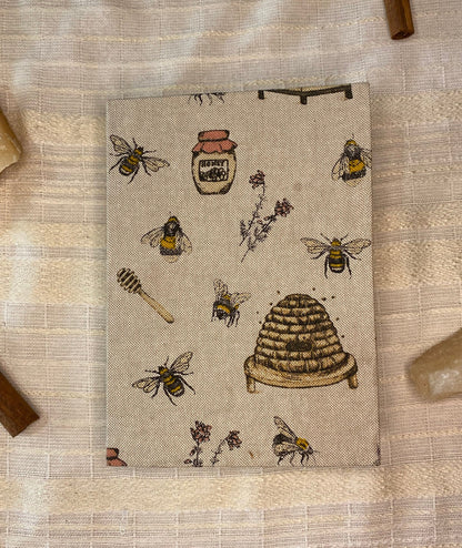 BEES & HONEY A5 journal / Animal Diary With Blank Pages / Hardcover Book