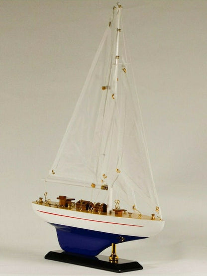 SAILING BOAT Model / Wooden Miniature Boat with Sails / Vintage Art / Nautical Deco / Home Decoration / Table & Library Decoration