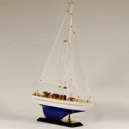 SAILING BOAT Model / Wooden Miniature Boat with Sails / Vintage Art / Nautical Deco / Home Decoration / Table & Library Decoration