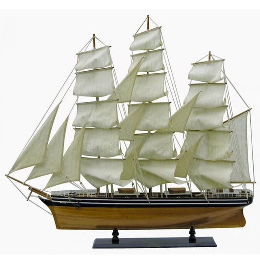 CUTTY SARK SAILBOAT Model / Wooden Miniature Boat with Sails / Vintage Art / Nautical Deco / Home Decoration / Table & Library Decoration