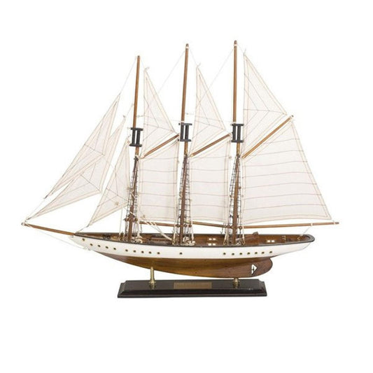 ATLANTIC SAILBOAT Model / Wooden Miniature Boat with Sails / Vintage Art / Nautical Deco / Home Decoration / Table & Library Decoration