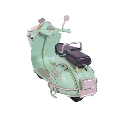 TEAL VESPA with Basket Ornament / Scooter Metal Model with Flowers / Old Vespa Model / Vintage Metal Toy / Collectors Item / Gift Idea