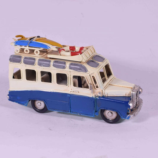 BLUE VAN Decoration / Retro Motor Model / Vintage Metal Toy / Classic Collectors Item / Gift Idea