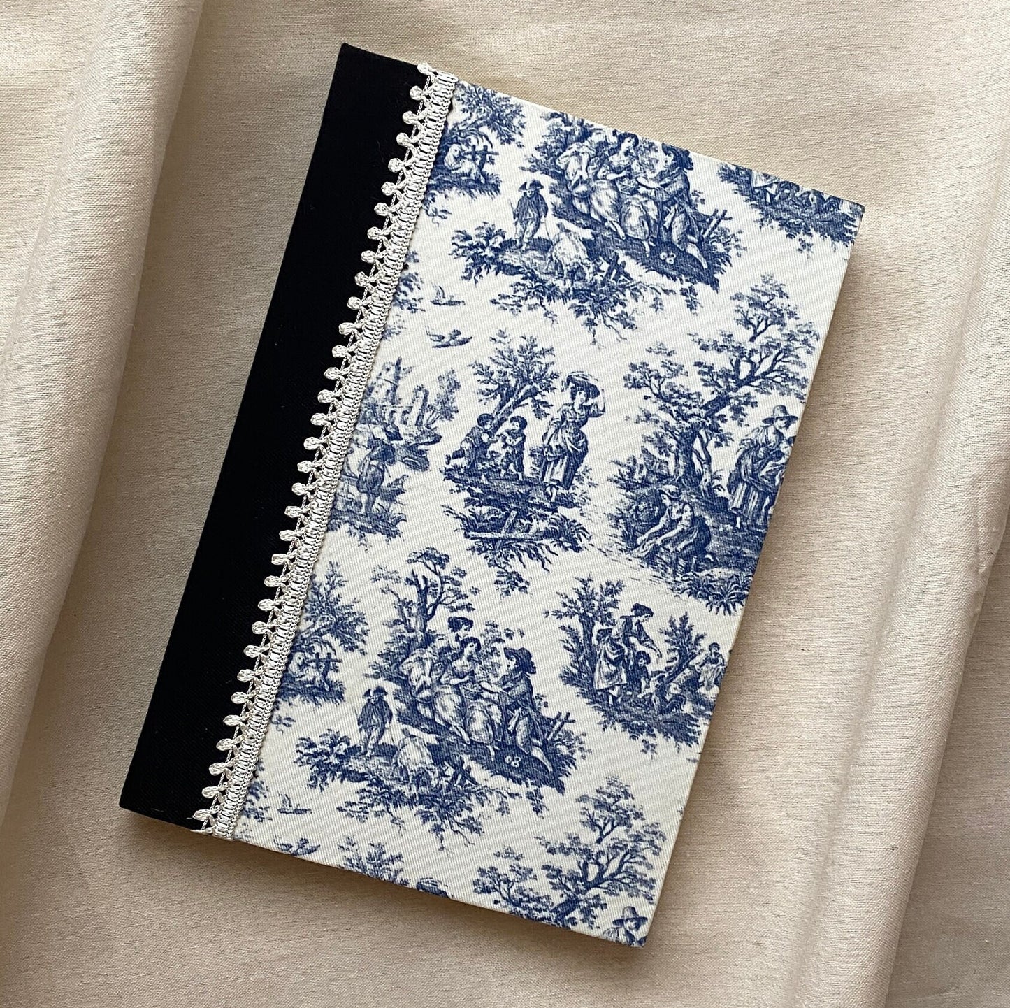 BLUE VINTAGE ERA A4 Journal / Notebook With Blank Pages / Hardcover Book