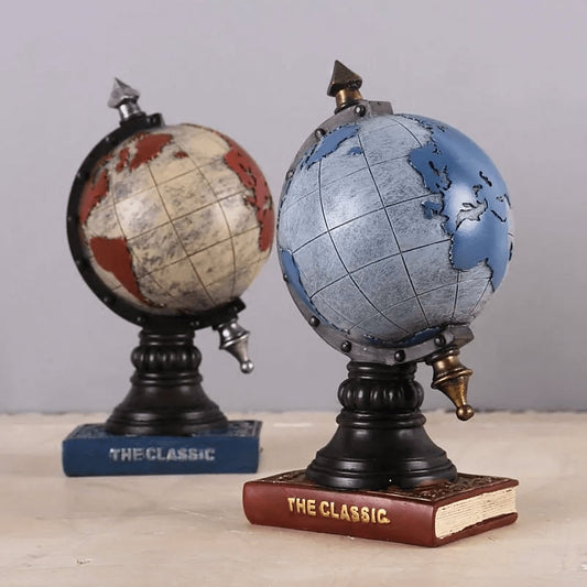 EARTH GLOBE DECORATION / Vintage Terrestrial World Globe / Office Home Decor / Retro Style