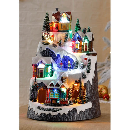 CHRISTMAS VILLAGE Decoration / Festive Decor with Led Lights, Music, and Movement / Vintage Retro Toy / Gift Idea