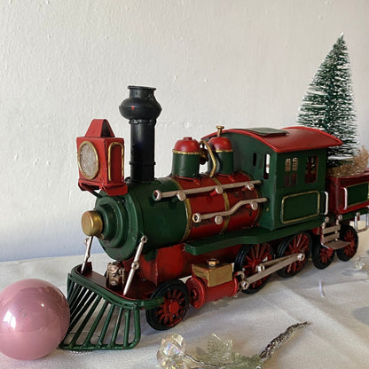 CHRISTMAS TRAIN Decoration / Festive Decor / Vintage Retro Metal Toy / Gift Idea