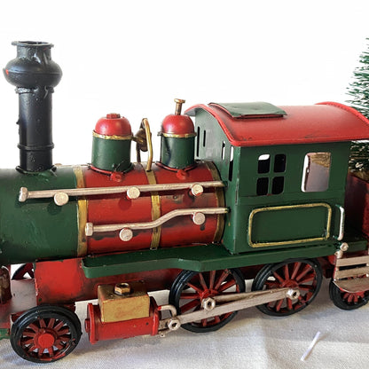 CHRISTMAS TRAIN Decoration / Festive Decor / Vintage Retro Metal Toy / Gift Idea