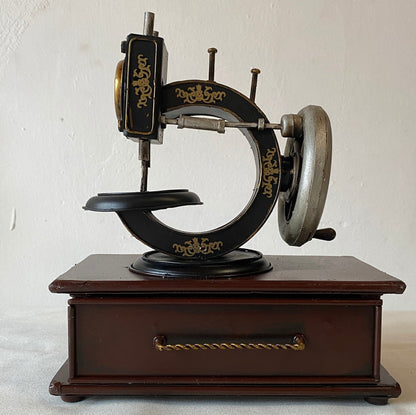 SEWING MACHINE with Storage Cabinet Drawer / Vintage Rare Metal Nostalgic Design / Retro Shelf Decoration / Vintage Home Decor