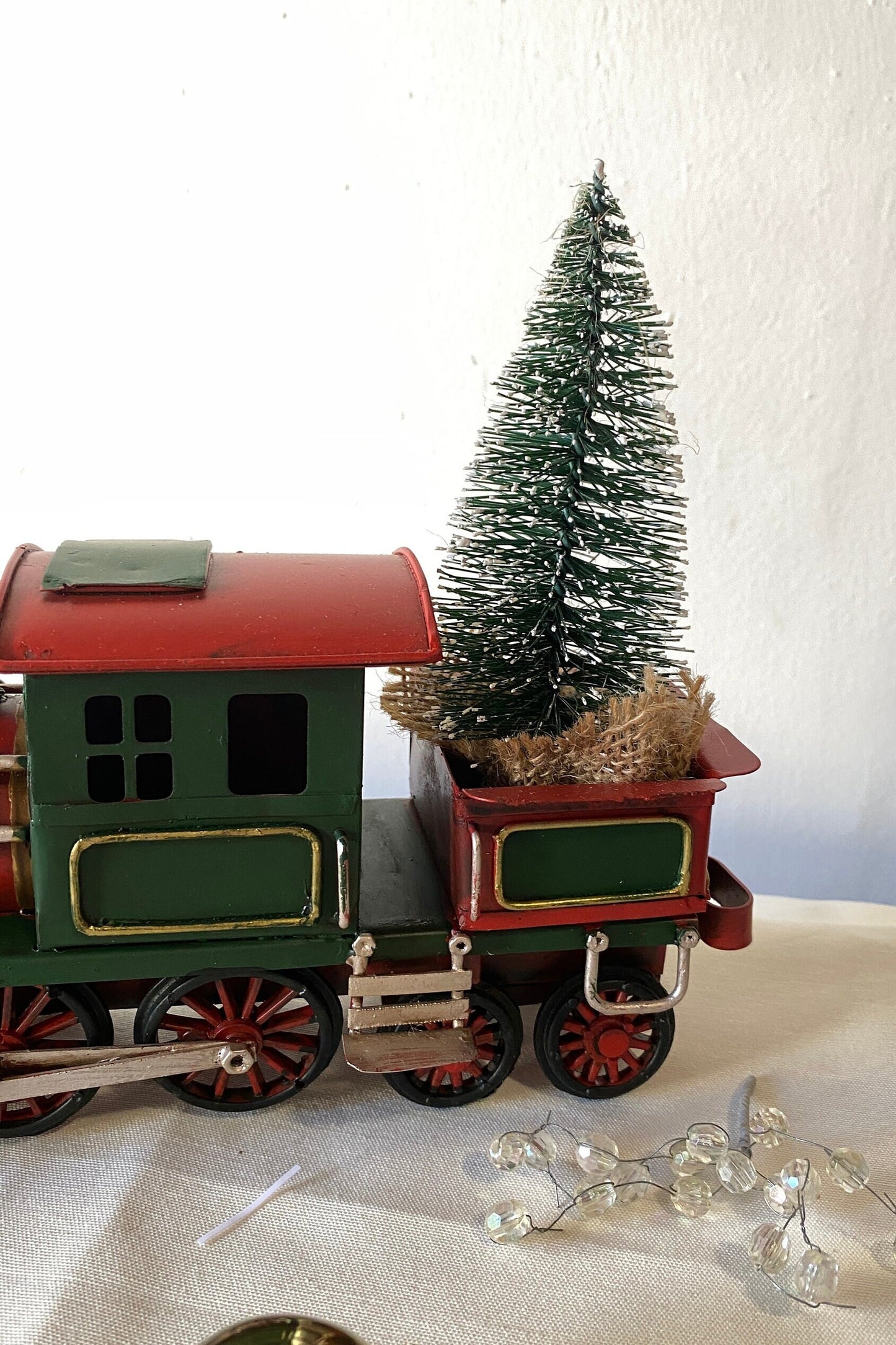 CHRISTMAS TRAIN Decoration / Festive Decor / Vintage Retro Metal Toy / Gift Idea