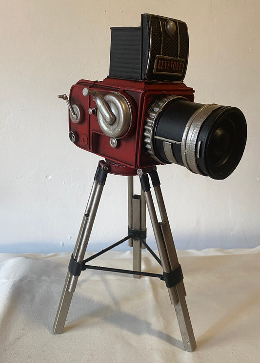 TRIPOD KEYSTONE CAMERA / Vintage Metal Camera Design / Decorative Nostalgic Camera / Retro Shelf Decor